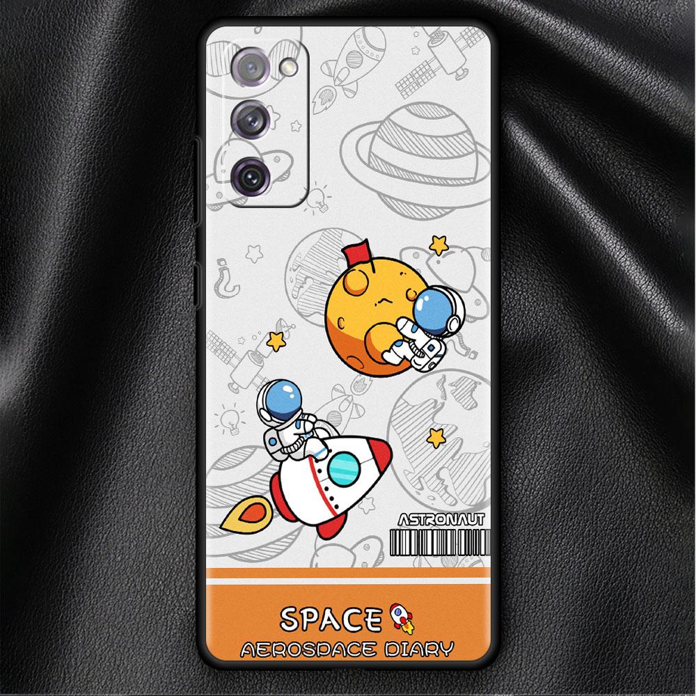 Case For Samsung Galaxy S20 FE S22 Ultra S21 Plus Luxury Soft Phone Case S10 S9 S8 S10e S7 Silicone Funda Fashion Cool Astronaut