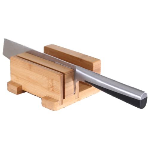 Island Chief Bamboo Knife Stand with Cutting Board Storage (Natural Bamboo)