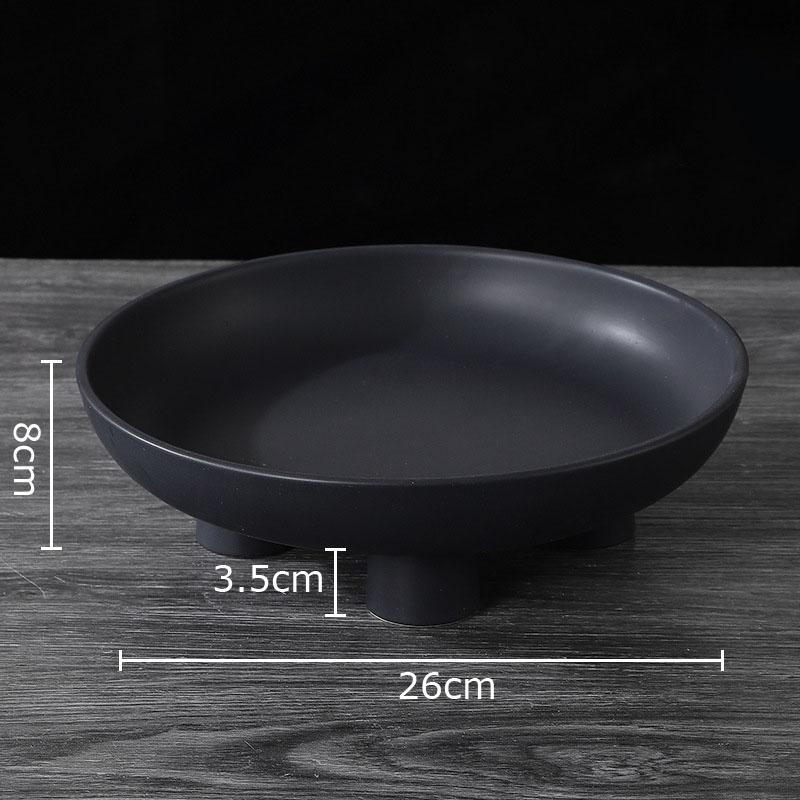 Creative Round Fruit Bowl Snack Dessert Plate Fruits Plate Ceramic Storage Tray Living Room Coffee Table Household Fruit Tray