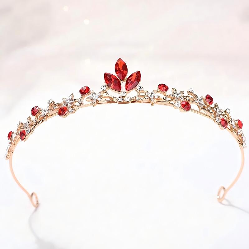1pc Girl's Simple Sweet Princess Crown Headband Fashionable Shiny Crystal Party Photography Props Jewelry Hair Accessories Crown