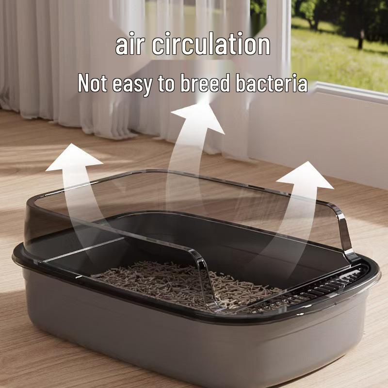 Large Anti-Splash Open Cat Litter Box