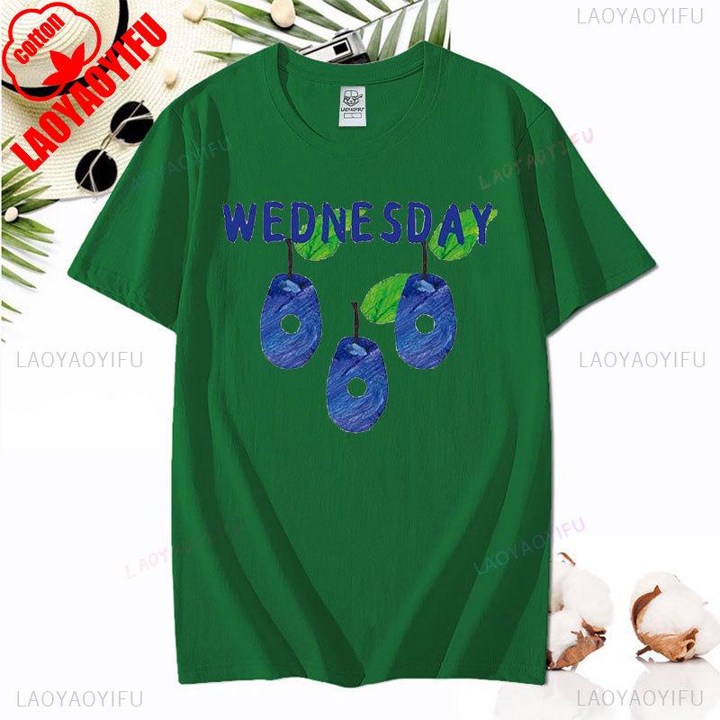 Tričko Unisex Hladová housenka Vtipné Tričko s potiskem pro milovníky knih Hladová housenka Ovoce Tričko Topy