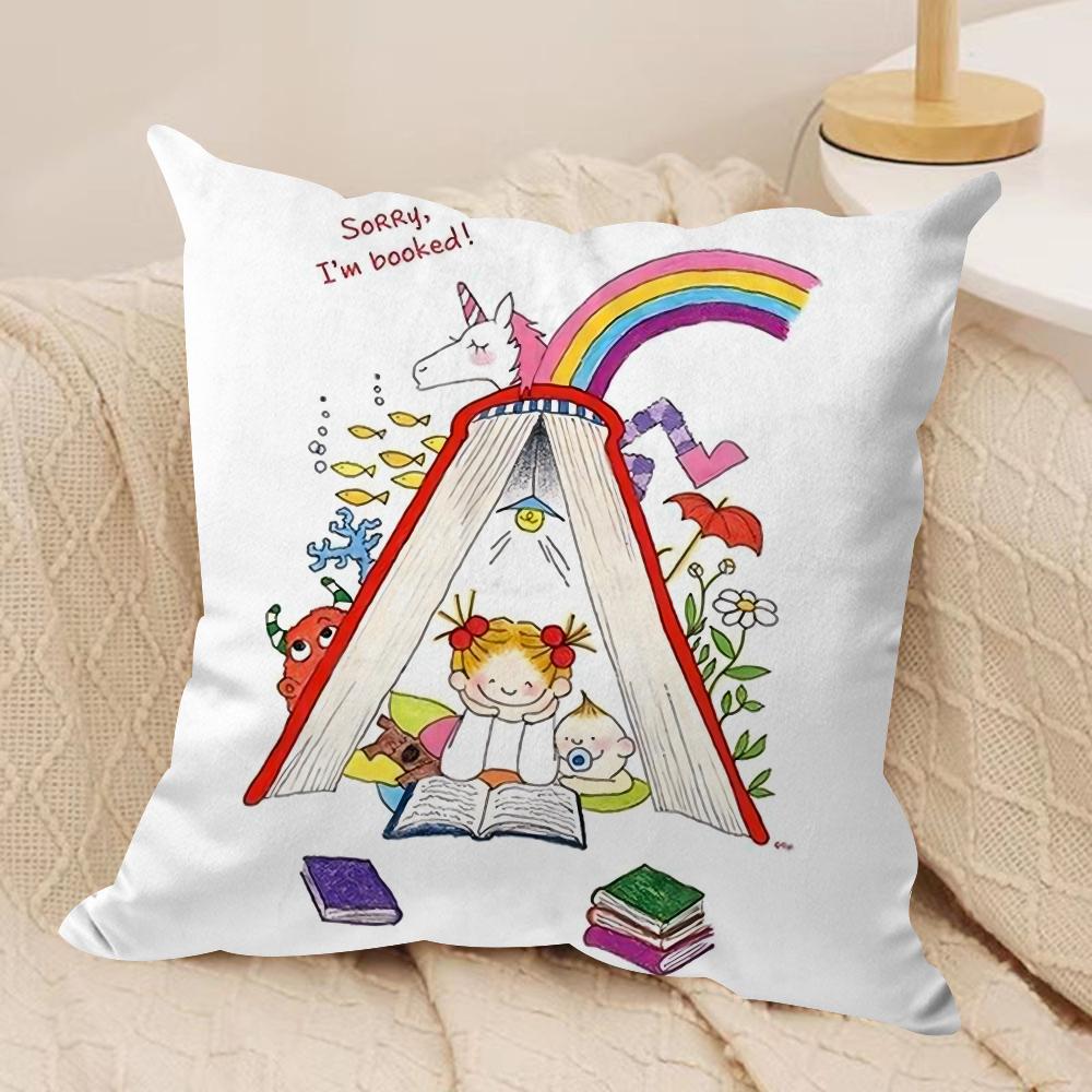 C-Coco and Wondrous Gang Cushion Cover Silky Short Plush Double-Sided Printed Pillow Case for Sofa All Seasons Home Decor Gift