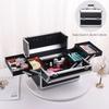 Makeup Box Cosmetic Organizer Oversized with Nail Tray Portable Makeup Organizer Makeup Carrying Case