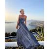 Ladies Summer New Sexy Chest Wrapped Bronzing Party Dress Solid Color Elegant Casual Big Swing Decoration Design Long Skirt