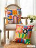 Geometric Patterns Cushion Cover Natural Linen Organic Fabric Double-Sided Printing Breathable Perfect For Home Decor