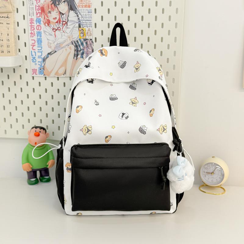Schoolbag Japanese ins cute cat print student backpack niche high value color matching large capacity schoolbag small backpack