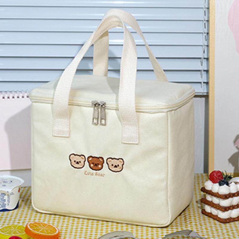 1pc Portable Lunch Box Bag, High Appearance, Large Capacity Lunch Box Bag, Student Lunch Box Insulation Bag