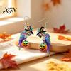 Fun Halloween Costume Jewelry 1 Pair Cute Acrylic Parrot Earrings, Tropical Animal Dangle Double Sided Full Color Earrings for Women, Summer
