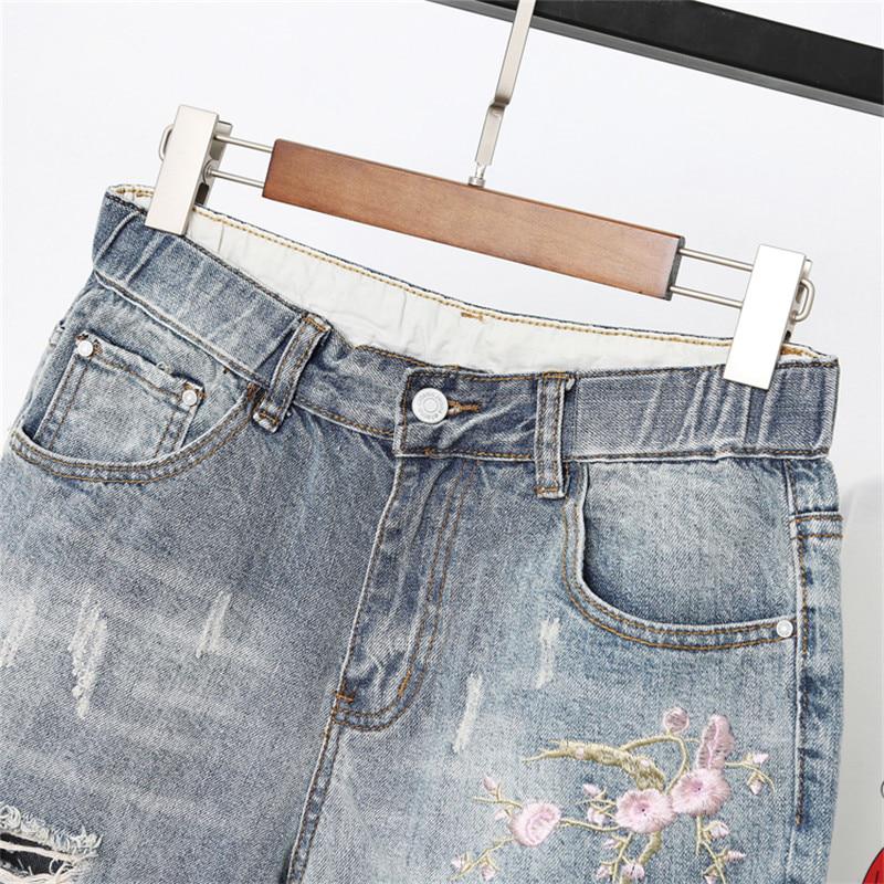 Pantalones vaqueros rotos de otoño para mujer, pantalones casuales de pierna ancha, cintura alta, moda, agujero, denim, sueltos, tipo harén