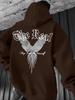Printed Men's Drawstring Sweatshirt with Kangaroo Pocket Hooded Pullover Sweatshirt