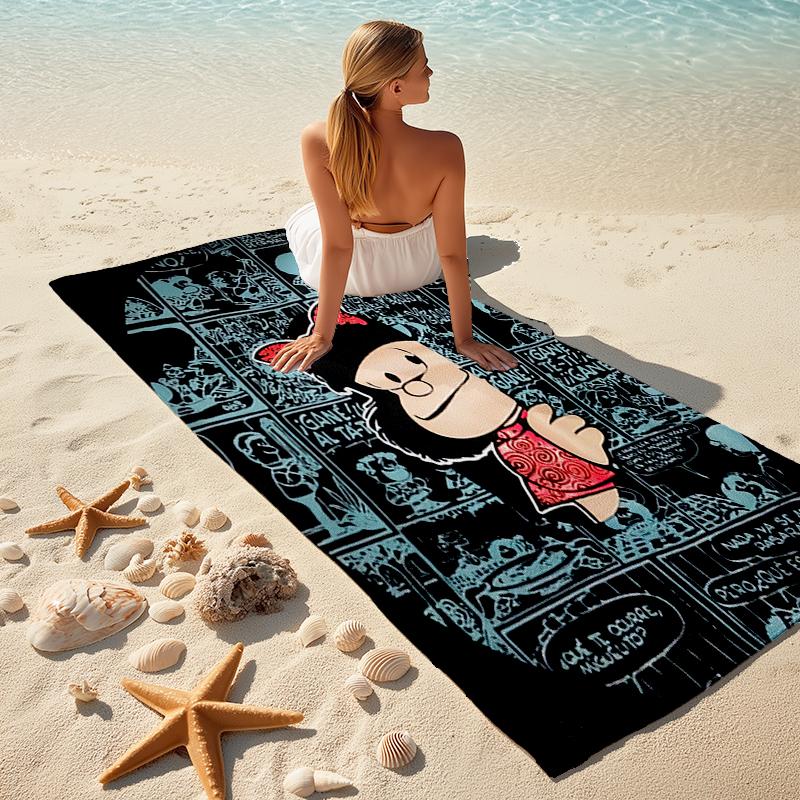 Mafalda Beach Towel Outdoor Camping Beach Towel for Vacation Swim Outdoor Pool Absorbent Bath Towel