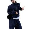 European Style Women's Thickened Stand-up Collar Sweatshirt Set - Fashionable Autumn/Winter Pure Cotton Casual Sportswear Two-Piece