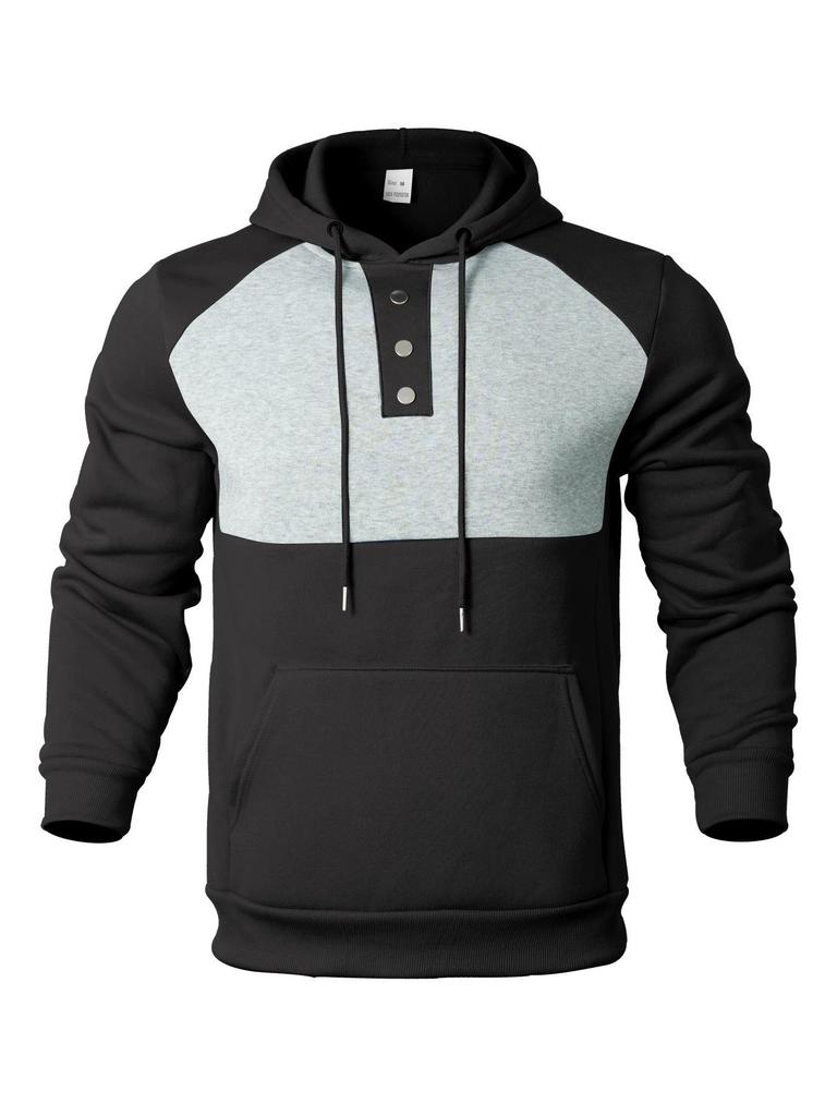 25 Men's Wholesale Spot European and American Spring and Autumn Light Ripe Casual Loose Hooded Button Jacket Men's Sweater