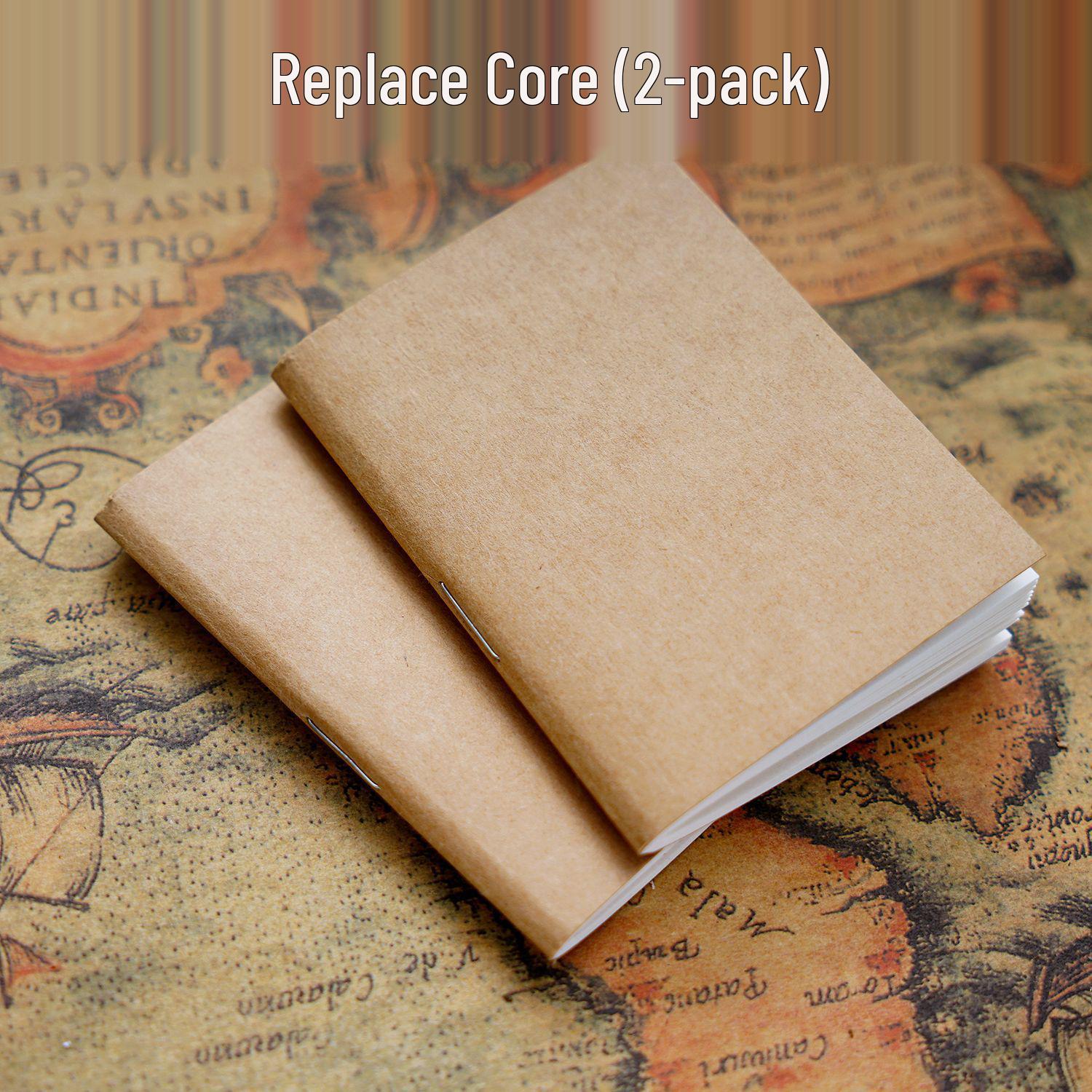 Mini Traveler s Loose-Leaf Cowhide Pocket Diary Notebook