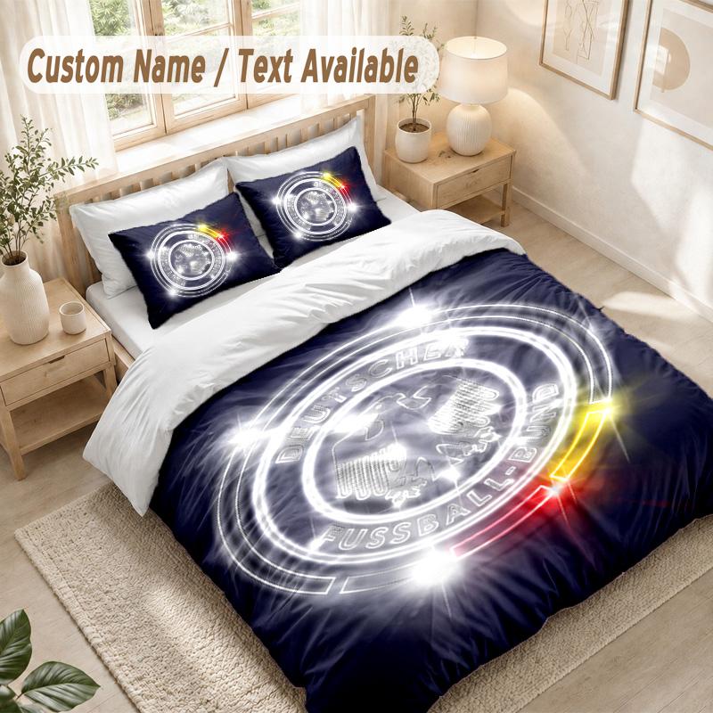 Germany National Team Bedding Set, 1 Duvet Cover & 2 Pillowcases Soft Comfortable Bedroom Home Textile Decor