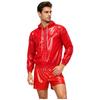 Mens Waterproof Sportswear Long Sleeve Zip Up Hooded Jacket Windbreaker Built-in Briefs Boxer Shorts Sweat Outfit