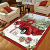 Weihnachten Roter Truck Schneemann Teppich für Wohnzimmerdeko Sofa Tisch Große Bereichsteppiche Spielzimmer Kinderspiel Anti-Rutsch Bodenmatte