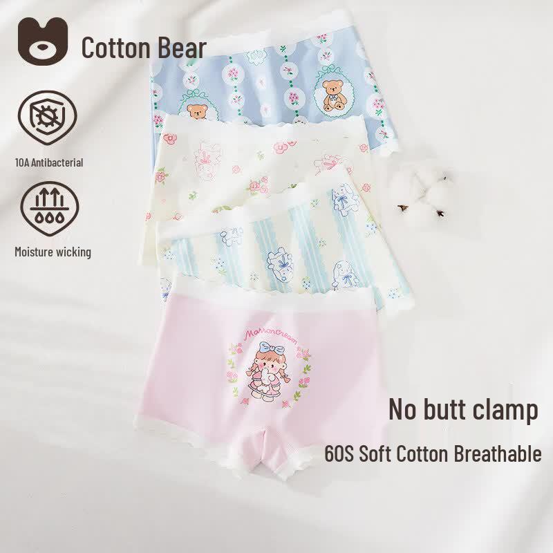 Girls' Soft Combed Cotton Boxer Briefs - Cartoon Collection