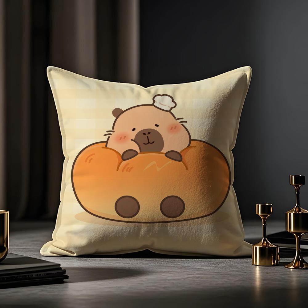 Guinea Pig Cake Cushion Cover Anti-dustmite Pillowcase Invisible Zipper Silky Short Plush Sofa Cushion Cover