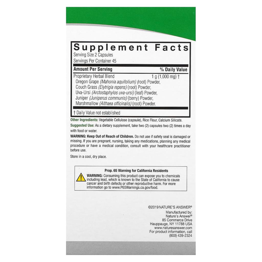 Nature's Answer Bladdex, 1,000Mg, 90 Veggie Caps (500Mg Per Capsule)