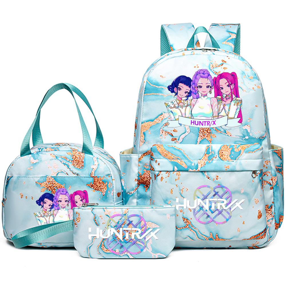 3Pcs/set Anime cute Kpop Printed Backpack with Handbag Pencil Case for Teenager Student Girl Boy Bookbag Schoolbag Large Capacity Travel Bag Mochila