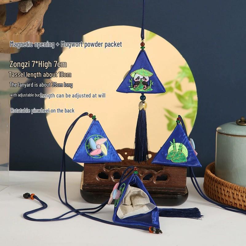 2026 Dragon Boat Festival Mugwort Fan Pendant & Indoor Sachet Bells for Door Handle and Decoration