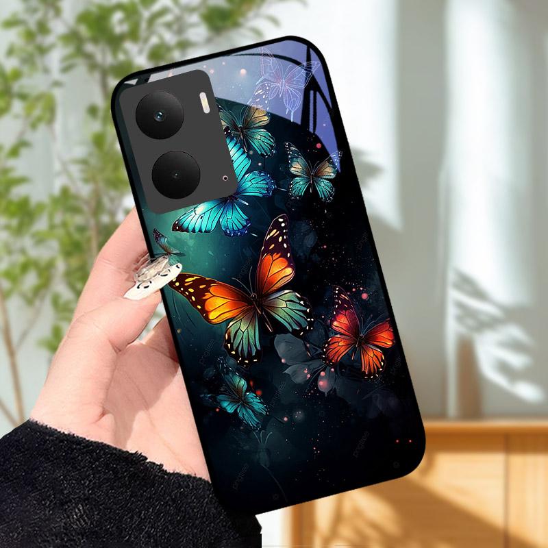 Para Capa Realme P3 5G Tampa Traseira de Vidro Temperado Capa Dura de PC à Prova de Choque Carcaça Para Realme P 3 RealmeP3 5G Para-choque Funda Coque