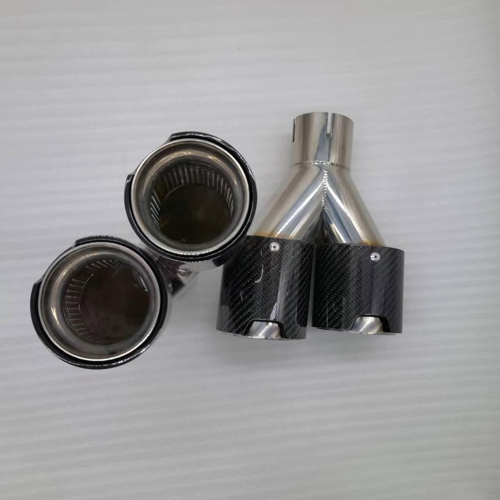 Nerezový výfukový tlumič s karbonovou koncovkou kompatibilní s BMW (Vstup 63 mm, výstup 101 mm)