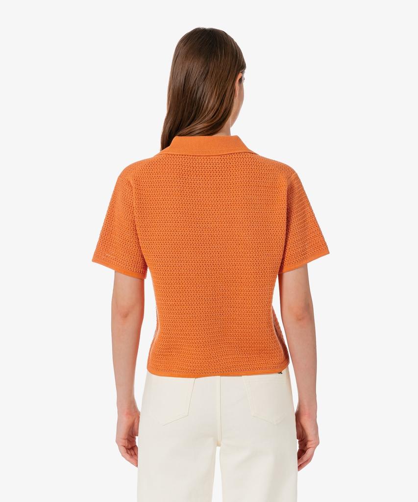LACOSTE Women'S Crochet Sweater Polo Shirt Pf615E-56G Iy0