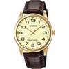Analog Quartz Men S Watch Mtp V001gl 9b Gold Cream Yellow