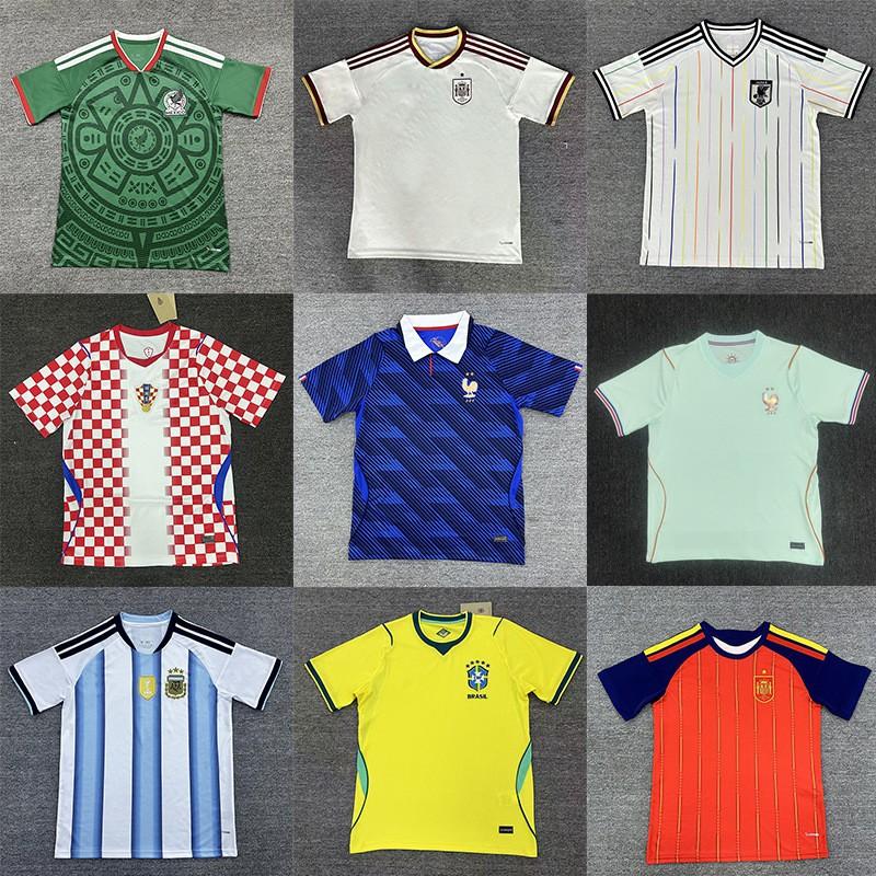 Men Women Soccer Jersey Fan Edition Short Sleeve Football Shirt Quick Dry Breathable Spain France Brazil Portugal England