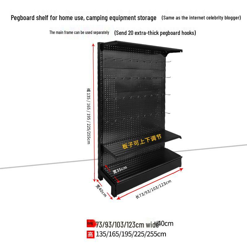 Multi-Layer Pegboard and Storage Rack: Camping and Outdoor Equipment Organizer