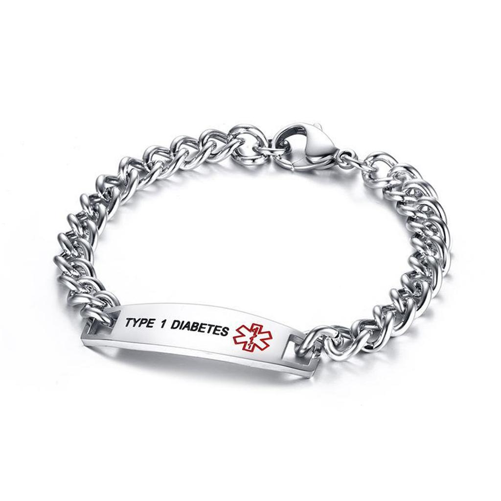 Titanium Steel Emergency Alarm Bracelet for Men and Women, Chain Made of Stainless Steel, Wristband