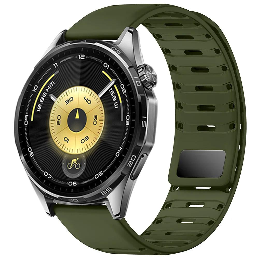 

22mm Silicone Strap For Huawei Watch 5 4 3 46mm GT6/5/3/2 Pro GT6/5/4/3 46mm Sport Magnetic Buckle Adjustable Bracelet Wristband Huawei 5-4-3 46mm армия зеленый
