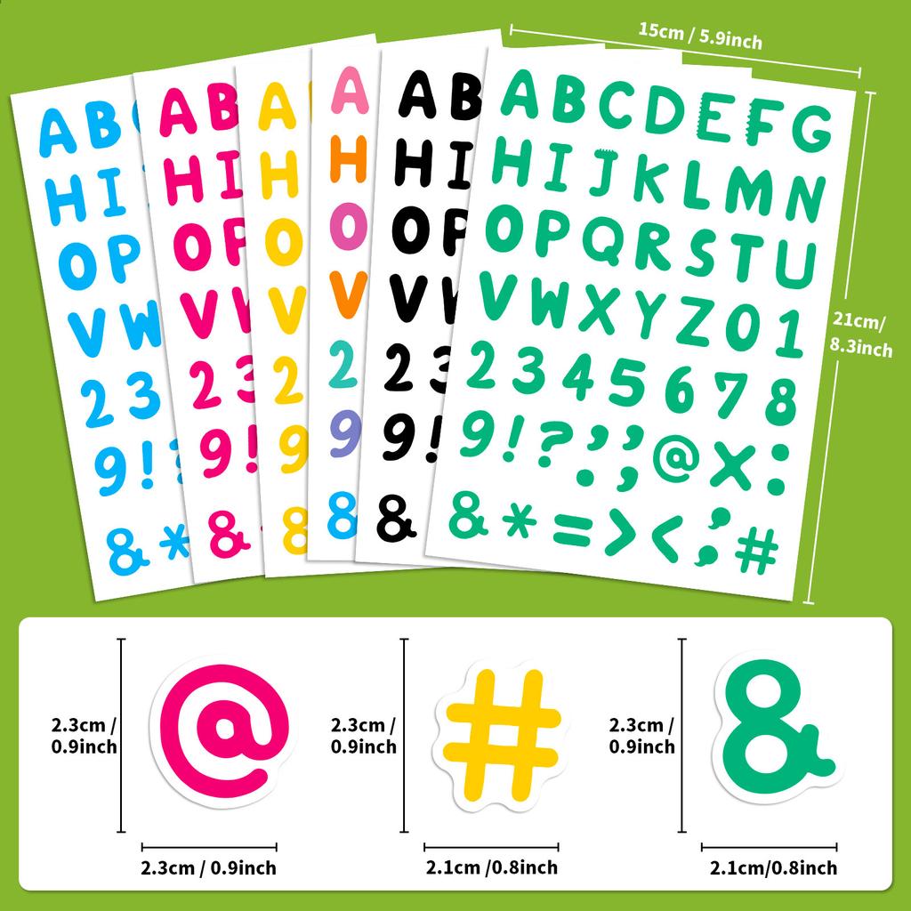 6 PCS/set Rainbow Number Letter Stickers Children's Early Education Educational Toys DIY Puzzle Decorative Stickers Game