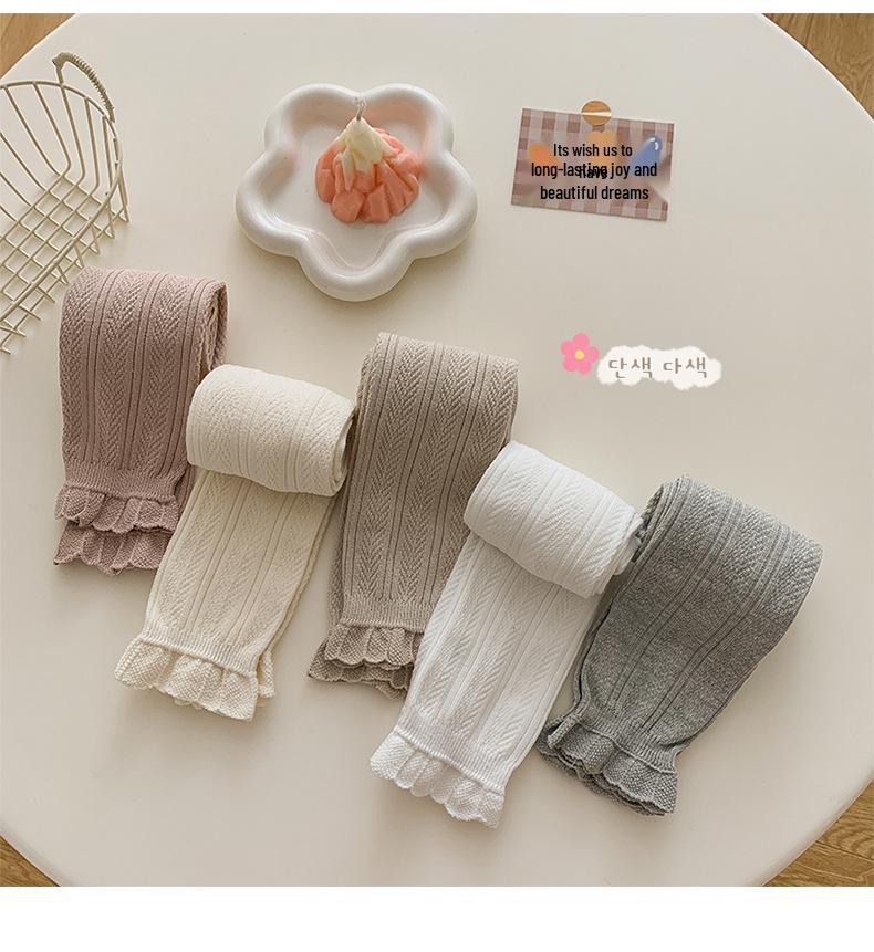 Mädchen Leggings mit Spitze in Uni - Frühling/Herbst Dünner Stil