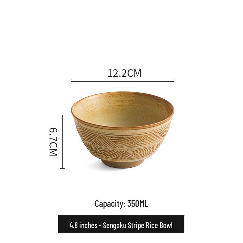 Ru Han Retro Kiln-Glazed Ceramic Rice Bowl