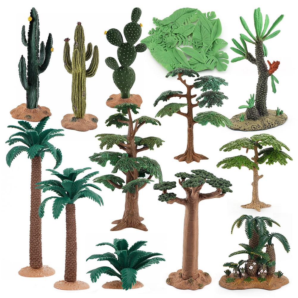 High Quality Simulation Tree Plant Model For Kid Garden Figures Toys For Children Landscape Mini Small 30-180g