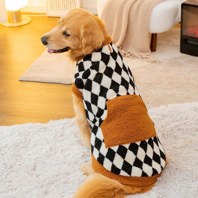Autumn and winter big dog fleece vest medium and large dog golden retriever samoyed two-legged cotton-padded coat pet big dog clothes