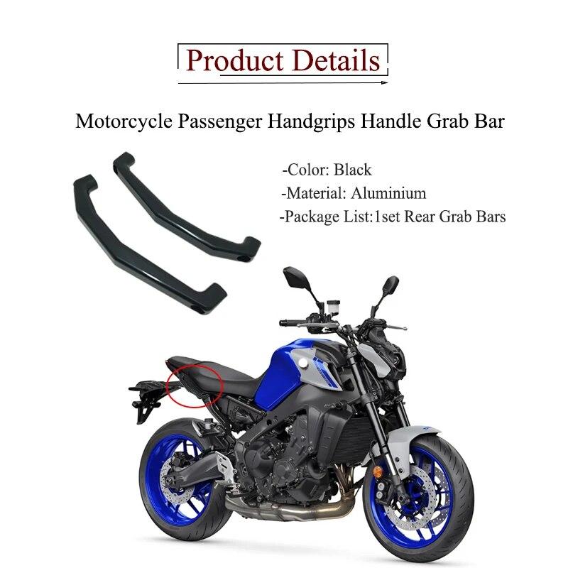 Motorcycle Black Passenger Armrest Rear Seat Armrest Decorative Handlebar Bracket Seat Grab For YAMAHA MT09 -2023