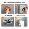 No-Drill Stainless Steel Hotel Toilet Paper Holder 304
