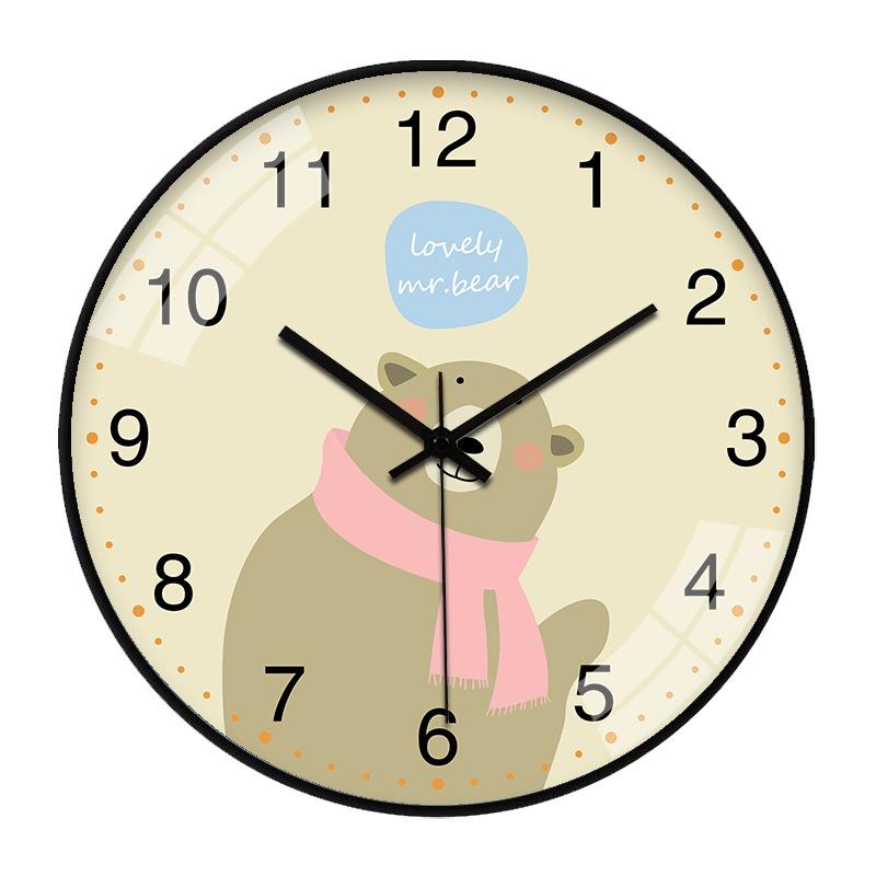 14-Inch Ultra-Quiet Creative Cartoon Wall Clock - Modern Design for Living Room