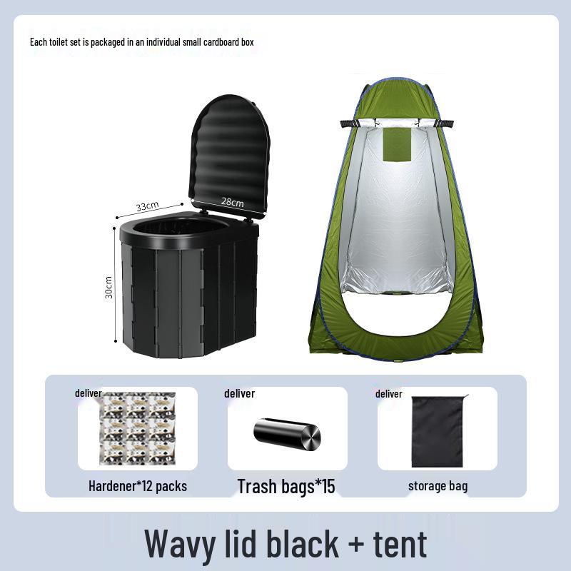 Přenosná skládací cestovní toaleta pro dospělé - Ideální pro auta, venkovní kempování, nouzové situace a výlety s vlastním řízením