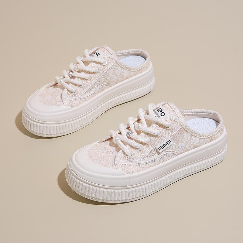 Breathable Fisherman Shoes 2025 + White Mesh White Shoes New Board Shoes Summer Casual Skirt Lace Versatile Women's Shoes