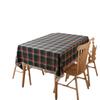 American Style Red and Green Plaid Tassel Tablecloth - Holiday Polyester-Cotton Yarn-Dyed Christmas Decoration.