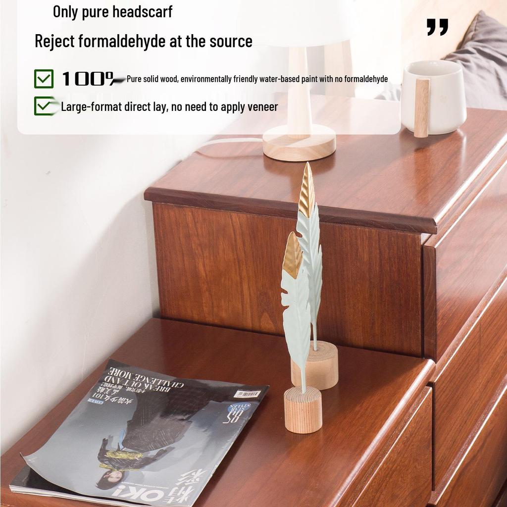 Solid Wood Five-Drawer Chest - No Installation Required, Spacious Bedroom Storage Cabinet