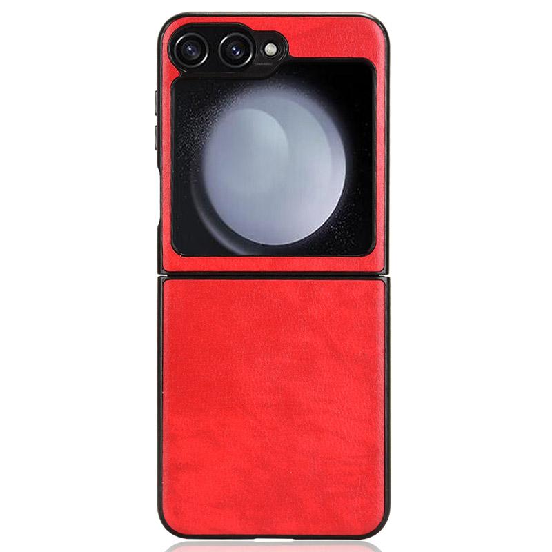 Para Samsung Galaxy Z Flip7 FE 5G/Z Flip6 5G Capa Couro Textura Lichia PC Rígido Capa de Telefone