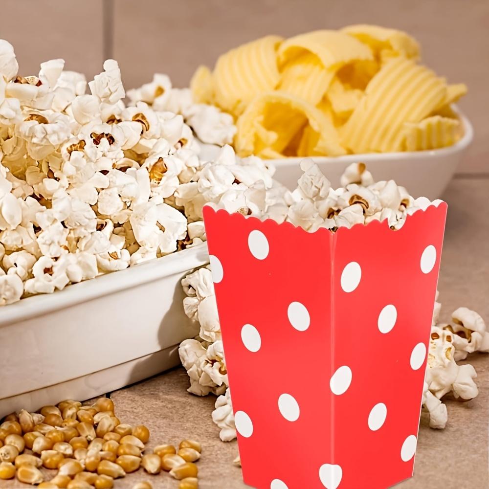 50pcs Red Polka Dot Paper Popcorn Boxes, Multipurpose Snack Containers for Weddings, Birthdays, Anniversaries, Bachelor Parties