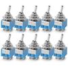 10PCS ON-OFF-ON / ON-ON Miniature Toggle Switches Mini MTS-102 103 202 203 Power Button Switch 3pin 6pin